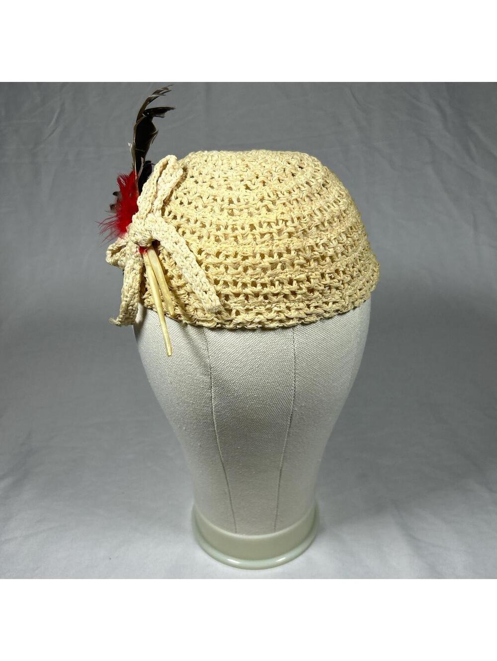 Vintage 50's Women's Cream Hat